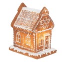 Clayre & Eef Lebkuchenhaus mit LED 17 cm Braun Polyresin