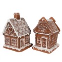 Clayre & Eef Lebkuchenhaus mit LED 17 cm Braun Polyresin