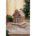 Clayre & Eef Lebkuchenhaus mit LED 17 cm Braun Polyresin