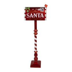 Clayre & Eef Décoration de Noël Boîte aux lettres 33x18x99 cm Rouge Fer