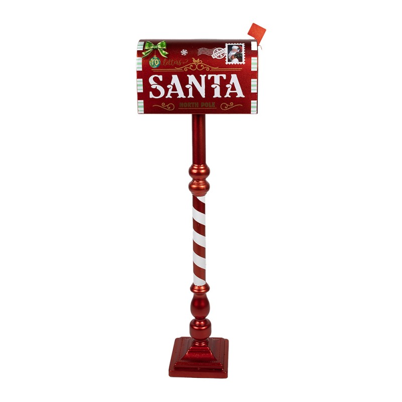 Clayre & Eef Kerstdecoratie Brievenbus 33x18x99 cm Rood IJzer SANTA