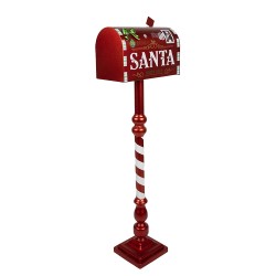 Clayre & Eef Décoration de Noël Boîte aux lettres 33x18x99 cm Rouge Fer