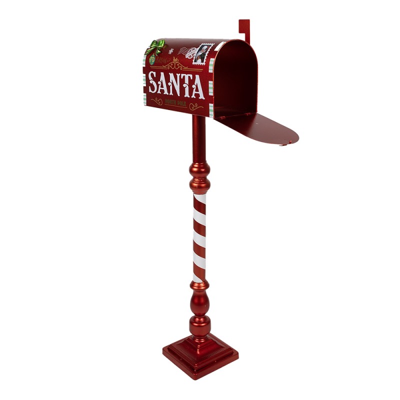 Clayre & Eef Kerstdecoratie Brievenbus 33x18x99 cm Rood IJzer SANTA