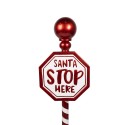 Clayre & Eef Kerstdecoratie Sign 20x16x107 cm Rood IJzer SANTA STOP HERE