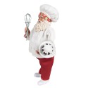 Clayre & Eef Statuetta decorativa di Natale Babbo Natale  27 cm Bianco Rosso  Plastica