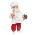 Clayre & Eef Figure de Noël Père Noël 27 cm Blanc Rouge Plastique