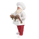 Clayre & Eef Statuetta decorativa di Natale Babbo Natale  27 cm Bianco Rosso  Plastica