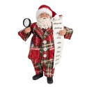 Clayre & Eef Statuetta decorativa di Natale Babbo Natale  27 cm Rosso Plastica