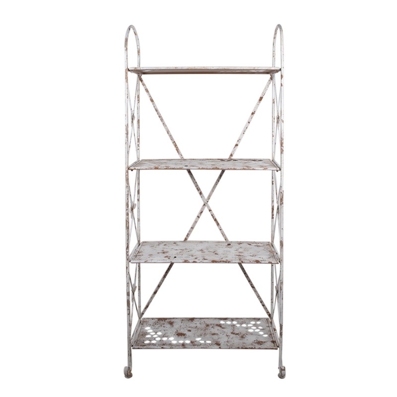 Clayre & Eef Scaffale da parete 76x47x177 cm Bianco Marrone  Ferro