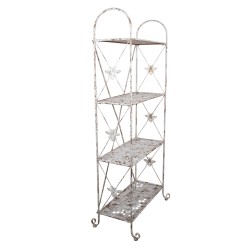 Clayre & Eef Wall Rack 76x47x177 cm White Brown Iron