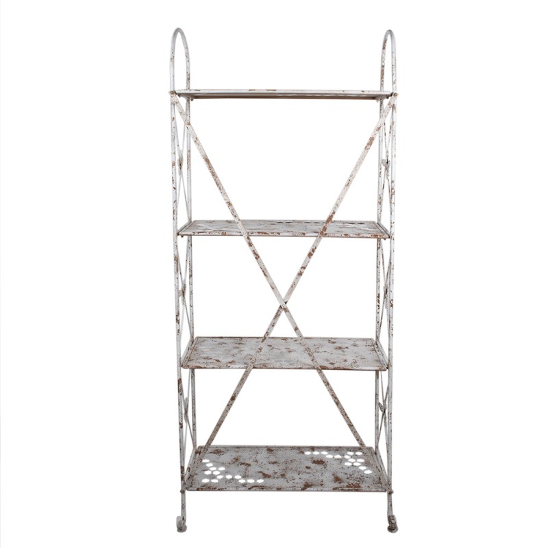 Clayre & Eef Scaffale da parete 76x47x177 cm Bianco Marrone  Ferro