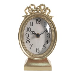 Clayre & Eef Horloge de table 18 cm Couleur or Fer Verre