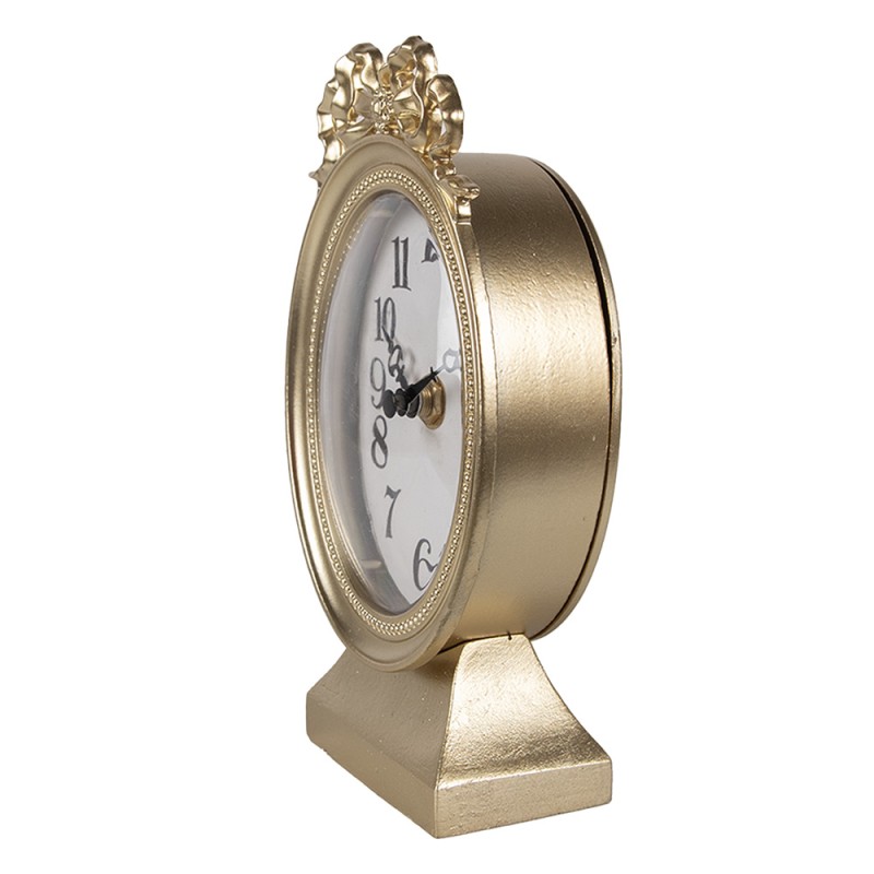 Clayre & Eef Table Clock 18 cm Gold colored Iron Glass