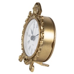 Clayre & Eef Horloge de table 10 cm Couleur or Fer Verre