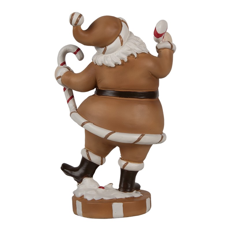 Clayre & Eef Christmas Decoration Figurine Santa Claus 20 cm Brown White Plastic