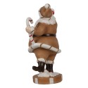 Clayre & Eef Christmas Decoration Figurine Santa Claus 20 cm Brown White Plastic