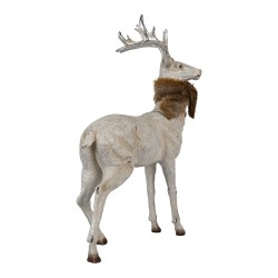 Clayre & Eef Dekorationsfigur Hirsch 35x16x44 cm Silberfarbig Kunststoff