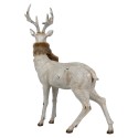 Clayre & Eef Dekorationsfigur Hirsch 35x16x44 cm Silberfarbig Kunststoff