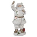 Clayre & Eef Weihnachtsdekorationsfigur Weihnachtsmann 43 cm Weiß Kunststoff