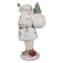 Clayre & Eef Weihnachtsdekorationsfigur Weihnachtsmann 43 cm Weiß Kunststoff