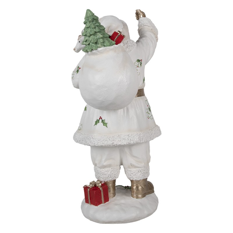 Clayre & Eef Statuetta decorativa di Natale Babbo Natale  43 cm Bianco Plastica