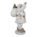 Clayre & Eef Weihnachtsdekorationsfigur Weihnachtsmann 43 cm Weiß Kunststoff