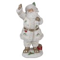 Clayre & Eef Statuetta decorativa di Natale Babbo Natale  31 cm Bianco Plastica