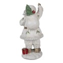 Clayre & Eef Kerstdecoratie Beeld Kerstman 31 cm Wit Kunststof