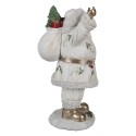 Clayre & Eef Weihnachtsdekorationsfigur Weihnachtsmann 31 cm Weiß Kunststoff