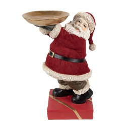 Clayre & Eef Statuetta decorativa di Natale Babbo Natale  26 cm Rosso Plastica