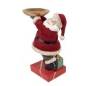 Clayre & Eef Kerstdecoratie Beeld Kerstman 26 cm Rood Kunststof