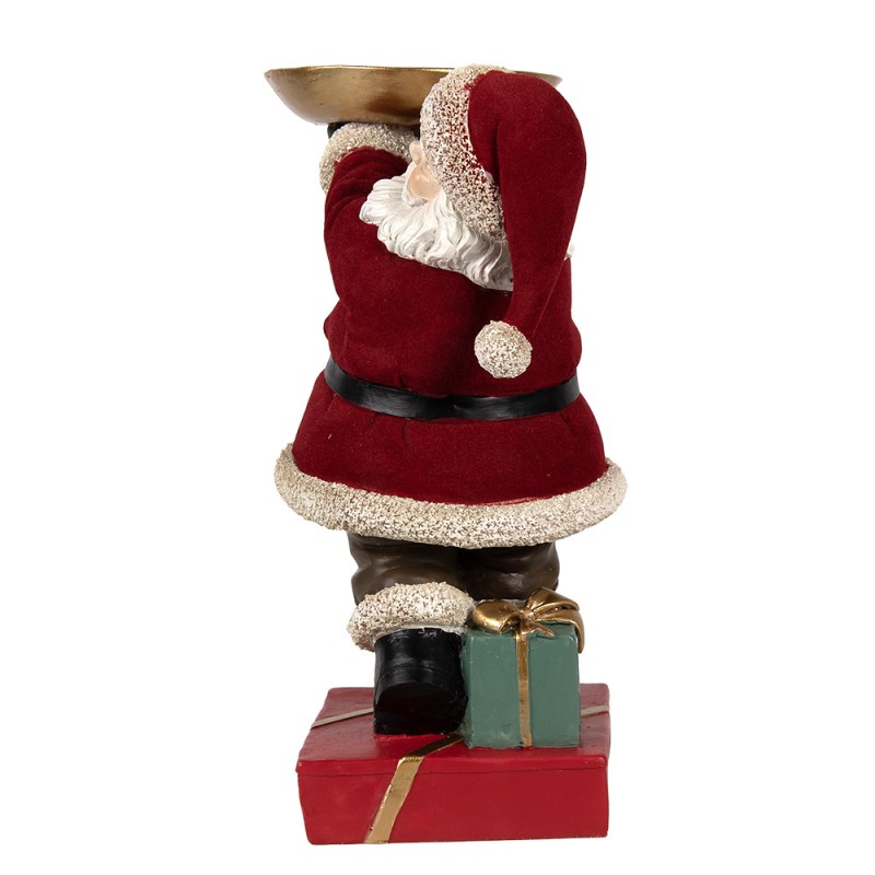 Clayre & Eef Statuetta decorativa di Natale Babbo Natale  26 cm Rosso Plastica