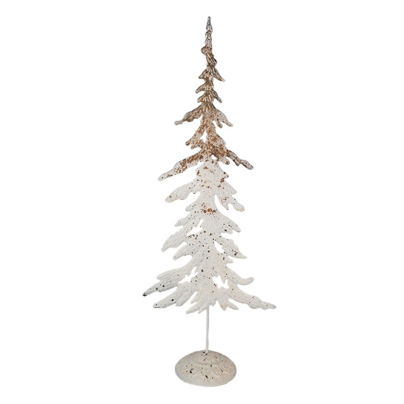 Clayre & Eef Statuetta decorativa Albero di Natale 45 cm Bianco Marrone  Ferro