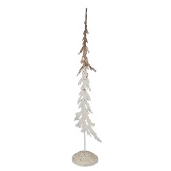 Clayre & Eef Figurine décorative Sapin de Noël 45 cm Blanc Marron Fer