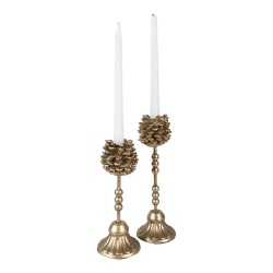 Clayre & Eef Candelabro set di 2 22/ 27  cm Color oro Ferro