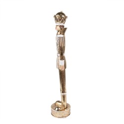 Clayre & Eef Statuetta decorativa di Natale Schiaccianoci 43 cm Color oro Ferro