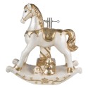 Clayre & Eef Christmas Tree Stand Rocking Horse 6x19x64 cm Beige Plastic