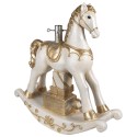 Clayre & Eef Christmas Tree Stand Rocking Horse 6x19x64 cm Beige Plastic