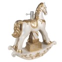 Clayre & Eef Christmas Tree Stand Rocking Horse 6x19x64 cm Beige Plastic