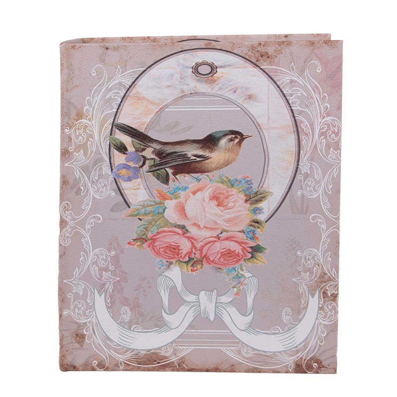 Clayre & Eef Boîte de rangement set de 3 Livres 27/22/17 cm Rose Bois Oiseau