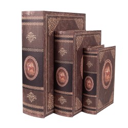 Clayre & Eef Aufbewahrungsbox 3er Set Bücher 27/22/17 cm Braun Holz