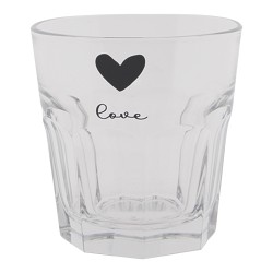 Clayre & Eef Water Glass 180 ml Glass Heart Love