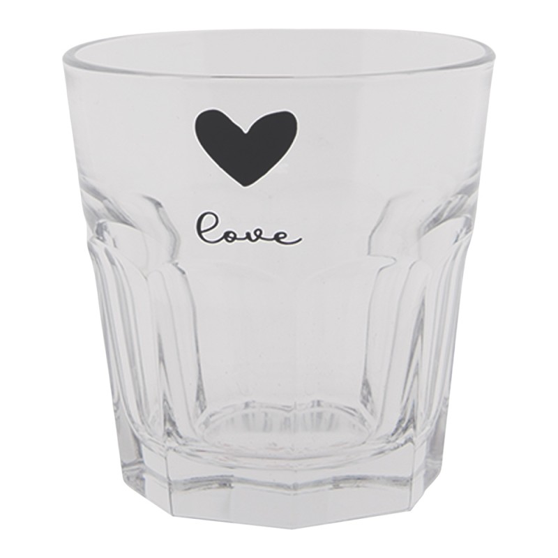 Clayre & Eef Wasserglas 180 ml Glas Herz Love