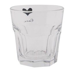 Clayre & Eef Waterglas  180 ml Glas Hart Love