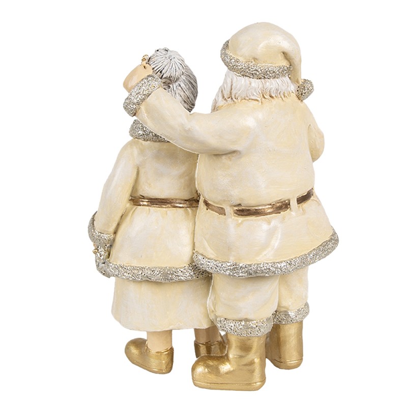 Clayre & Eef Figure de Noël Père Noël 11x8x16 cm Beige Plastique