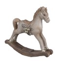 Clayre & Eef Figurine décorative Cheval à bascule 17x5x16 cm Beige Plastique