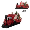 Clayre & Eef Decorazione natalizia con illuminazione a LED Babbo Natale  19x7x10 cm Rosso Plastica Treno