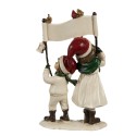 Clayre & Eef Decorative Figurine Children 14x7x23 cm White Red Plastic Happy Christmas