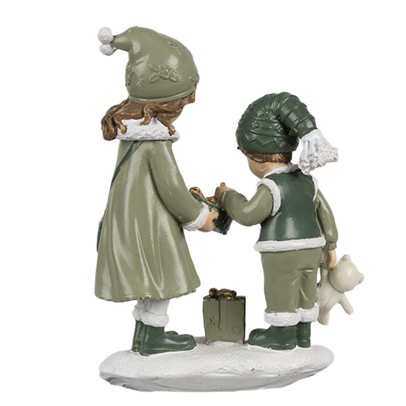 Clayre & Eef Statuetta decorativa Bambini 10x5x13 cm Verde Plastica