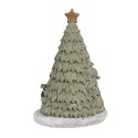 Clayre & Eef Decorativa Casa con LED Albero di Natale 12x11x17 cm Verde Plastica Mouse